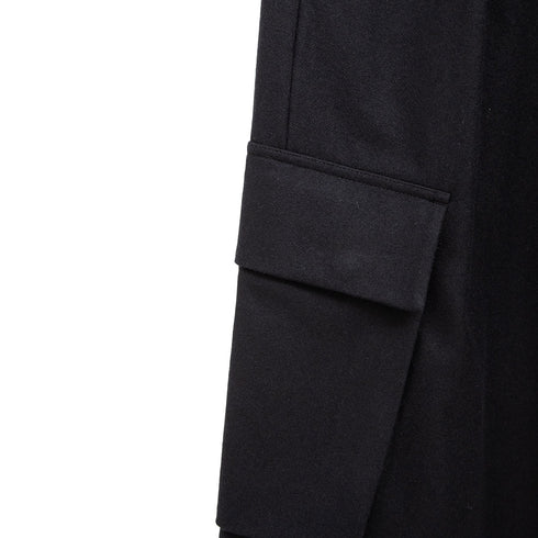 Lownn Cargo Pants Black Flannel Wool FW23-CARGO Degli Uberti